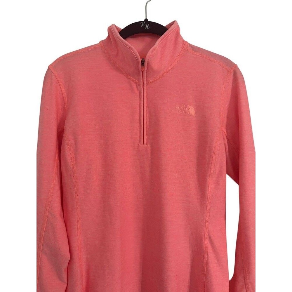 The North Face Women MEDIUM Quarter Zip Up Jacket Pullover Long Sleeve Thumbhole